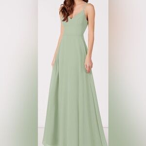 Azazie Janine in Dusty Sage, Size 6